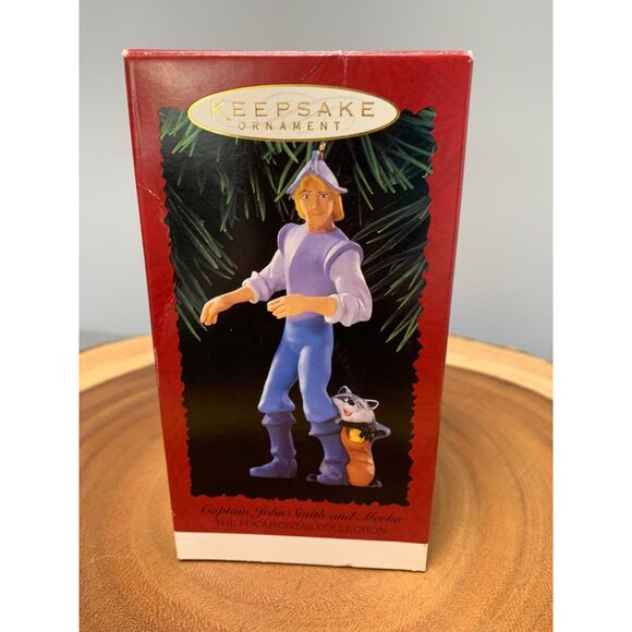 Disney Keepsake Ornament Captain John Smith & Meeko Pocahontas Handcrafted 1990s - Picture 5 of 9